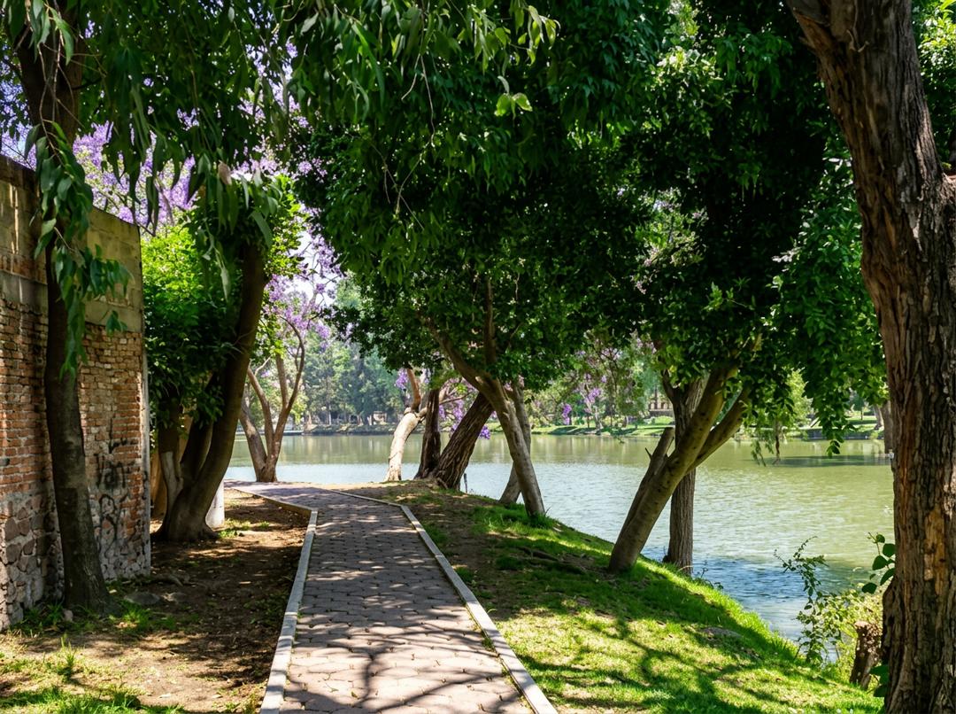Paisaje de la Laguna Ojo de Agua en San Martín Texmelucan